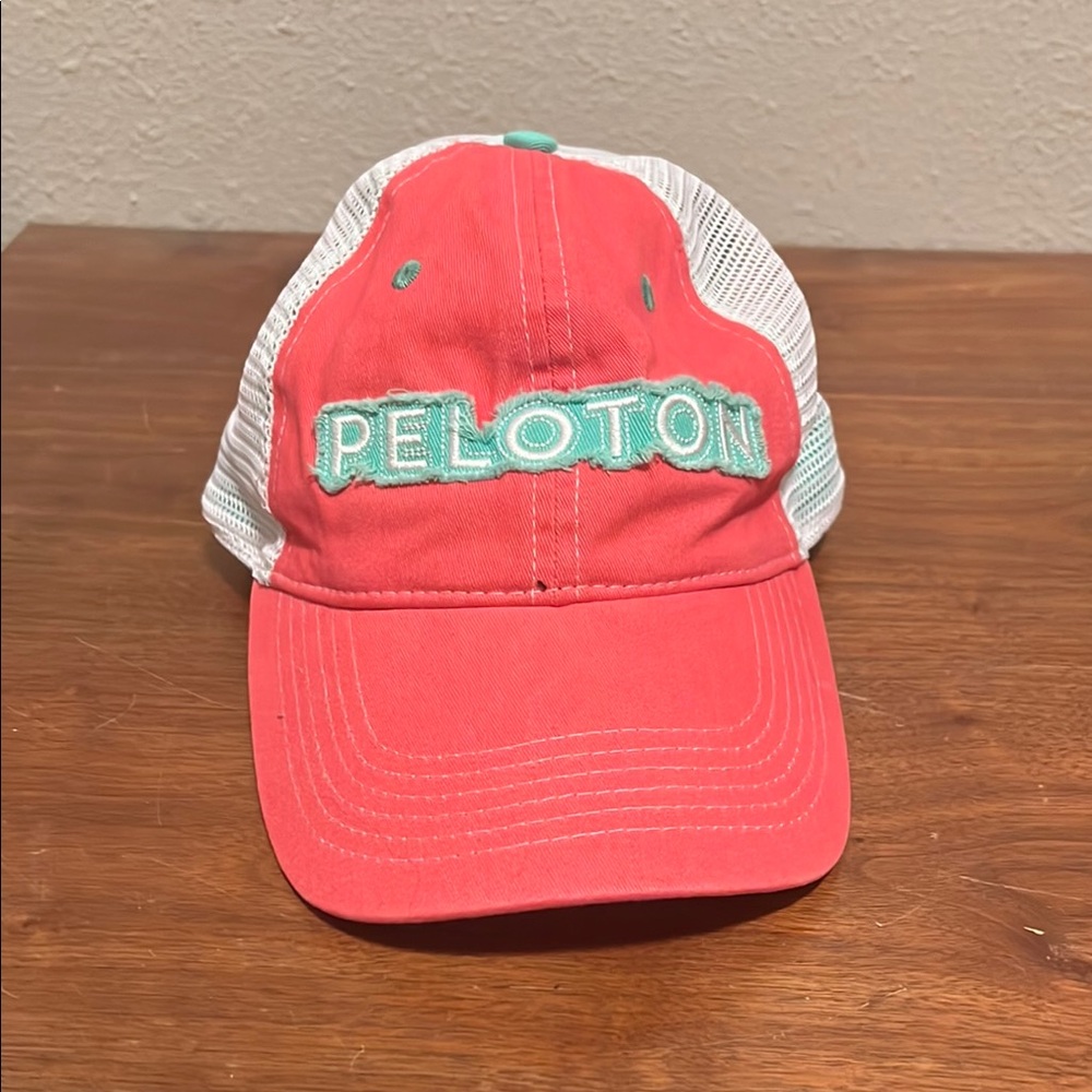 Peloton Coral and White Mesh Baseball Cap